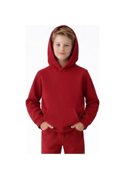 Esila Kids Çocuk Eşofman Takımı Kapüşonlu 3 İp 5-10 Yaş Bordo
