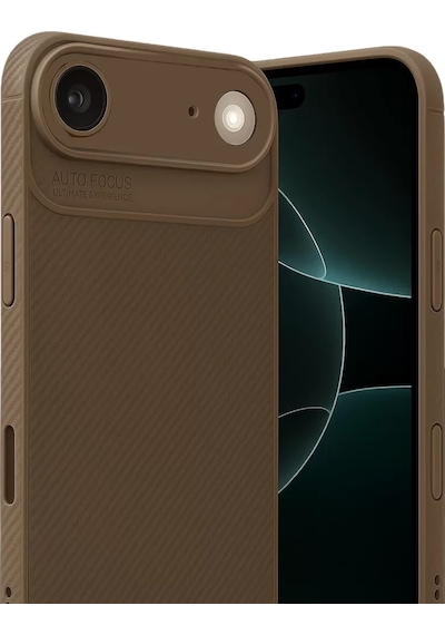 Newface Apple İphone 17 Air Auto Focus Karbon Kapak - Kahverengi