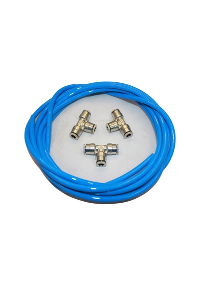 Somet 6x4 PU 6mm Pnömatik Hava Hortumu 3 Metre + 3 Adet T Bağlantı Fitting Seti