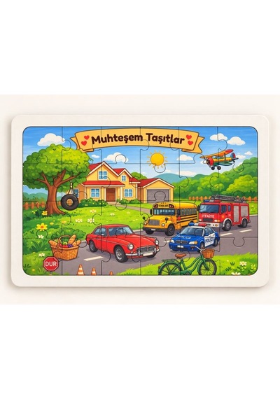 Muhteşem Taşıtlar - 24 Parça Ahşap Puzzle
