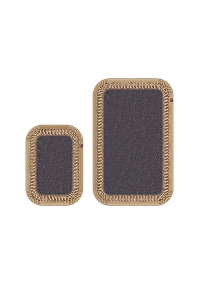 Banyo Paspası Takımı 70x110+50x70 Cm İç Trikot Antrasit Gri & Hasır