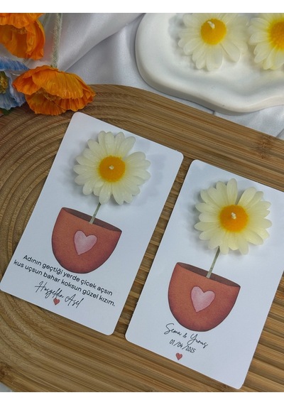 Bernami Mumluk Şamdanpinterest 20 Adet Kartlı Papatya Mum Diğer