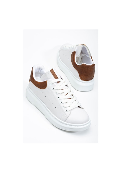 Fersatie Beyaz - Taba Kadın Sneaker Günlük Ayakkabı Beyaz
