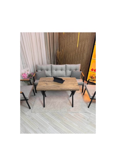 Houseart Vera 3+1+1 + Masa , Balkon, Bahçe - Cafe , Teras , Metal Kanepe Koltuk Takımı , Yemek Masası ,çay Seti Açık Gri Houseart Vera 3+1+1 + Masa , Balkon, Bahçe - Cafe , Teras , Metal Kanepe Koltuk Takımı , Yemek Masası ,çay Seti Açık Gri