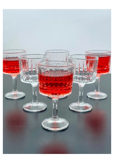 6 Kişilik Cam Ayaklı Pinterest Kahve Yanı Bardağı Bardak 50ml