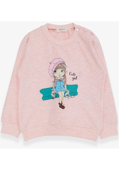 Breeze Kız Çocuk Sweatshirt Sevimli Kız Baskılı 1.5-5 Yaş, Somon Melanj-somon Melanj Somon Melanj Breeze Kız Çocuk Sweatshirt Sevimli Kız Baskılı 1.5-5 Yaş, Somon Melanj-somon Melanj Somon Melanj