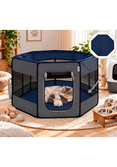 Missidea Pawingo Gri Kedi Ve Köpek Doğum Çadırı Katlanabilir Pet Oyun Alanı Ve Yuvası