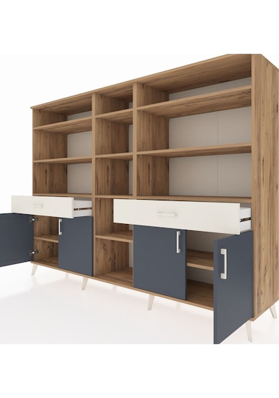 Hyperion Dolap 12 Raflı 2 Çekmeceli 4 Kapaklı 220x44x163 Çam-antr Çam-antrasit/aytaşı Hyperion Dolap 12 Raflı 2 Çekmeceli 4 Kapaklı 220x44x163 Çam-antr Çam-antrasit/aytaşı