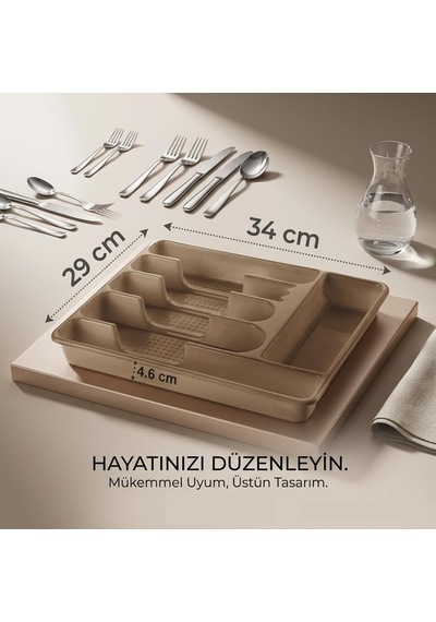 Latte 6 Gözlü Çekmece İçi Kaşıklık Düzenleyici - Çok Amaçlı Mutfak Ve Ofis Organizeri 720907 Diğer