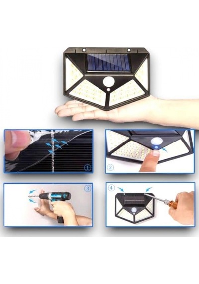 Yx-100 100 Led Solar Bahçe Aydınlatma Lambası Hareket Sensörlü 3 Modlu