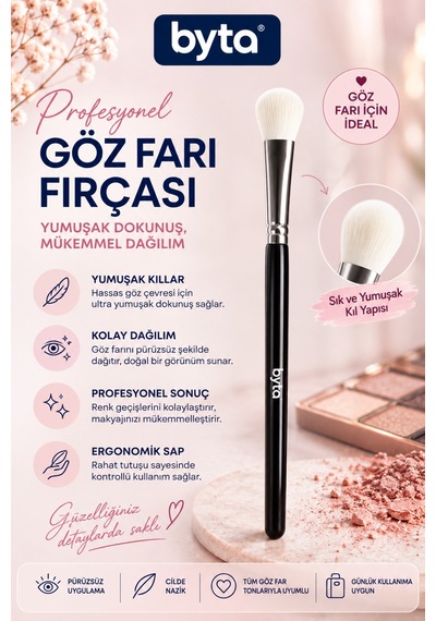 Profesyonel Göz Farı Fırçası Yumuşak Kıllı Far Dağıtma Ve Karıştırma Makyaj Fırçası