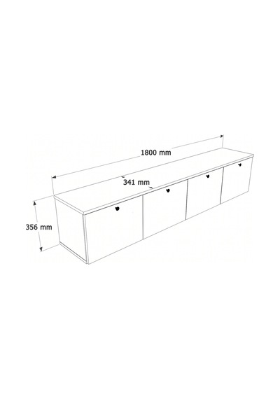 Nord Led Işıklı Tv Ünitesi Sehpası 4 Kapaklı Duvara Monte 180cm Sepet-beyaz Nd19-sw