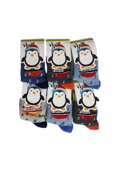Hepsinerakip Lababy Renkli Desenli Pamuklu Erkek Bebek/Çocuk Çorabı 6 Lı Paket