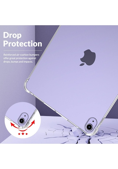 Apple Uyumlu iPad, Air 11 İnç Air 6.nesil M2 Kılıf Arkası Şeffaf Köşe Korumalı