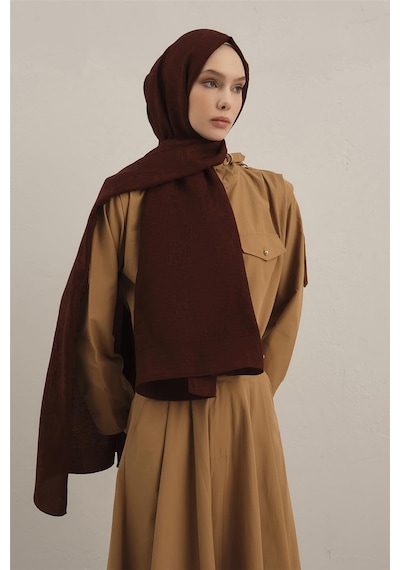 Armine Lyocell Naia Kare Monogram Şal 6 32 Bordo