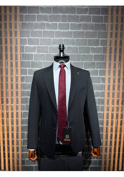 Dupont Classics Dupont Slim Fit Sivri Yaka 6 Drop Çift Yırtmaç Torba Cep 2'li Takım Elbise Siyah Dupont Classics Dupont Slim Fit Sivri Yaka 6 Drop Çift Yırtmaç Torba Cep 2'li Takım Elbise Siyah