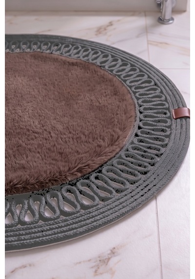 Banyo Paspası Takımı 60x100+40x60 Cm İç Trikot Mouss Kahve & Antrasit Gri