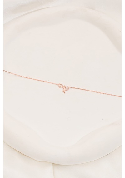 Zirkon Taşlı Rose Aşk Meleği Eros Minimal Gümüş Bileklik Sa00034