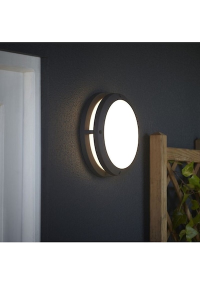 24 Watt Beyaz Işık Ledli Modern Tavan Armatürü, Balkon, Teras Armatürü, Banyo Duvar Tavan Armatürü Siyah