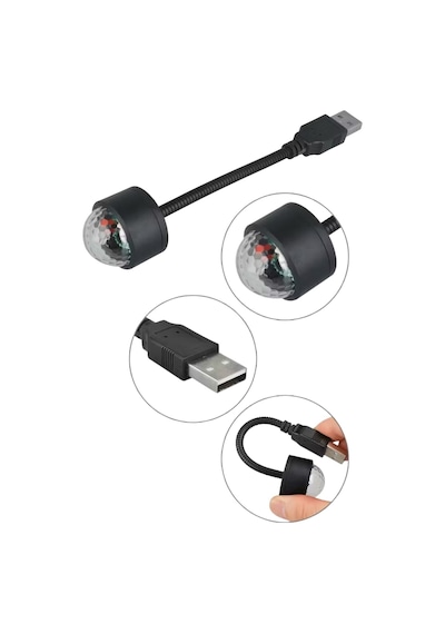 Uravas Store Usb Sese Duyarlı 8 Farklı Mod Işıklı Led Atmosfer Işığı Ambiyans Aydınlatması