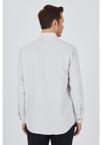 İmza Uzun Kol Desenli Armürlü Sert Yaka Cepli Pamuklu Classic Comfort Fit Gömlek 1004250174 Bej İmza Uzun Kol Desenli Armürlü Sert Yaka Cepli Pamuklu Classic Comfort Fit Gömlek 1004250174 Bej
