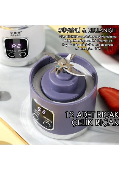 Coofbe 50w 450ml Kişisel Şarjlı Blender Buz Kırıcı Taşınabilir Smoothies Blender Meyve Sıkacağı Çelik Bıcaklı