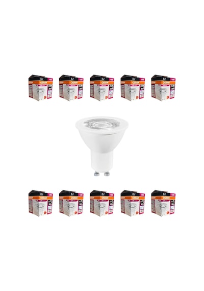 Gu10 Led Ampul 4.5w 6500k Beyaz Işık 350lm, 36 Işık Açısı, 10'lu Ekonomik Paket, Enerji Sını Standart