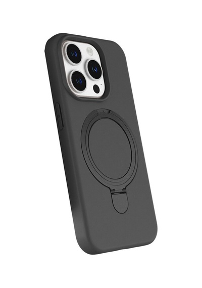 Apple Uyumlu iPhone14 Pro Max Titan Grisi Standlı Magsafeli Silikon Kılıf