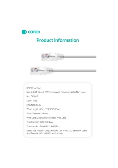 15 Metre Cat7 Ethernet Kablosu 10gbps 600mhz Slim İnce Rj45 Yüksek Hızlı İnternet Modem Kablosu