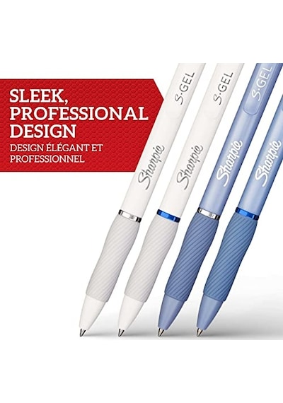 S-gel Jel Kalem 0.7 Mm Uç, Buz Mavisi &amp Amp Beyaz İnci 4'lü Paket, Siyah &amp Amp Mavi Mürekkep Genel