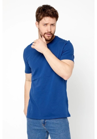 MMetalic Erkek Çok Renkli T- Shirt Regular Fit Rahat Kesim Bisikle (549330284) Indıgo İndigo