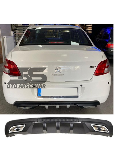 Peugeot 301 Difüzör Arka Tampon Eki 2 Egzoz Çıkışlı Siyah