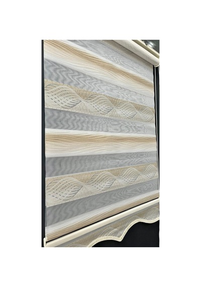 Sütlü Kahve Damask Desenli Zebra Stor Perde Kahve - 502884572 Kahve