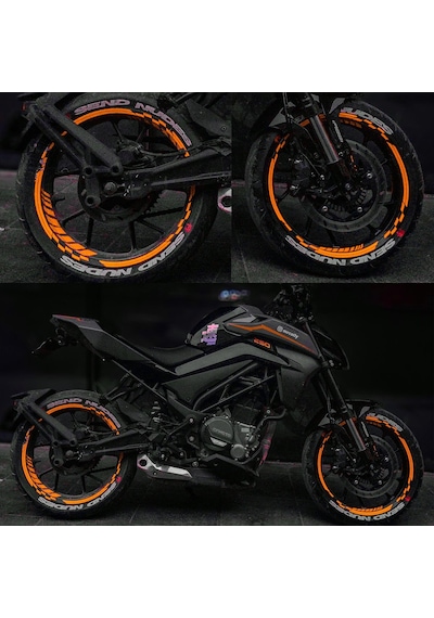 Neon Fosforlu Turuncu İç Dış Motosiklet Jant Şeridi Takımı Çınar Extreme