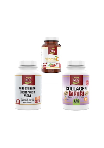 Ncs Collagen Tip-1-2-3-180 Tablet+ Ncs Glucosamine 180 Tablet + Ncs Vitamin C 120 Tablet