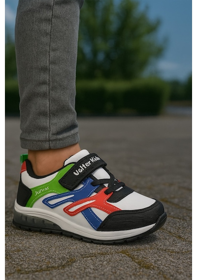 Unisex Çocuk Cırtlı Bağcıklı Sneaker Günlük Spor Ayakkabı Çok Renkli