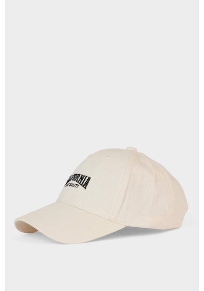 Defacto Erkek Nakışlı Pamuklu Cap Şapka D7820AX25SM - Bej