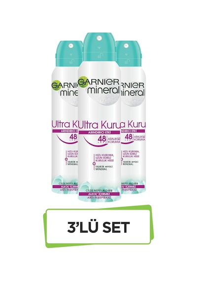 Garnier Mineral Ultra Kuru Sprey Deodorant 3'lü Set