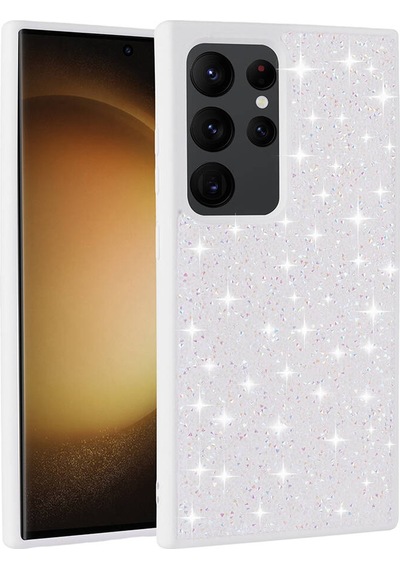 Rba Aksesuar Galaxy Uyumlu S24 Ultra Kılıf Parlak Taşlı Tasarım Rba Pırlanta Kapak - Gri gri