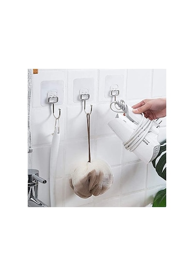 Güçlü Yapışkan Krom Kancalar - Mutfak Ve Banyo İçin 2 Adet 12 Izgara