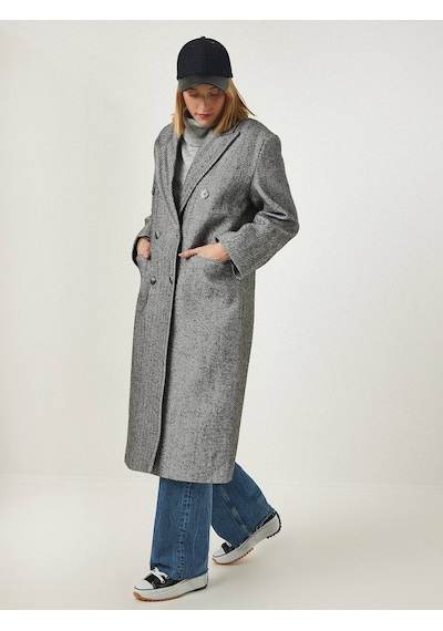 Hot Fashion Kadın Kırçıllı Gri Gri - Siyah