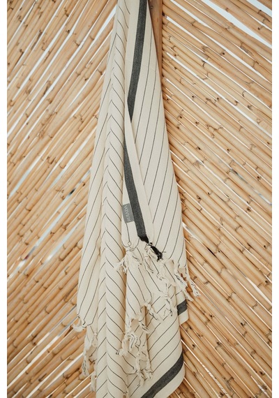 %100 Organik Pamuk Peştemal Banyo & Plaj Havlusu 90x180 Cm Çizgili