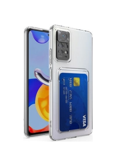 Xiaomi Redmi Note 11s İle Uyumlu Kılıf Kartlıklı Kartvizitli Şeffaf Telefon Kılıfı Kapak