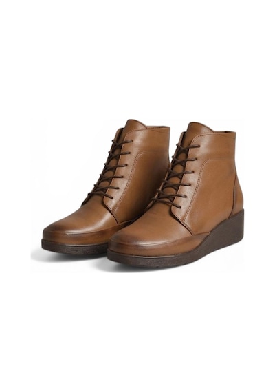 Fox Shoes N555093503 Taba Hakiki Deri Comfort Ortopedik Taban Kadın Bot