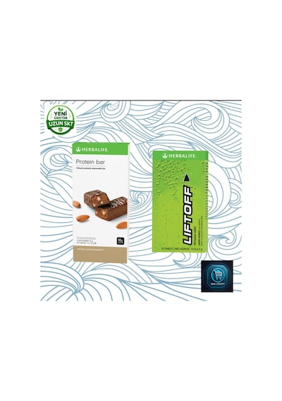Herbalife Protein Bar 14'lü Paket + Liftoff Efervesan İçecek Limon Aromalı 10'lu Paket
