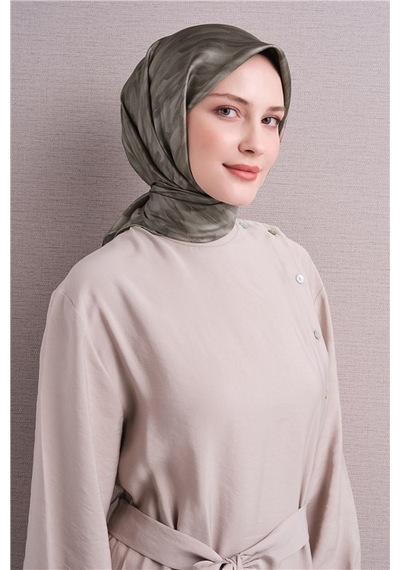 Armine Saf İpek Twill Eşarp 9630d 55 Zeytin Yeşili