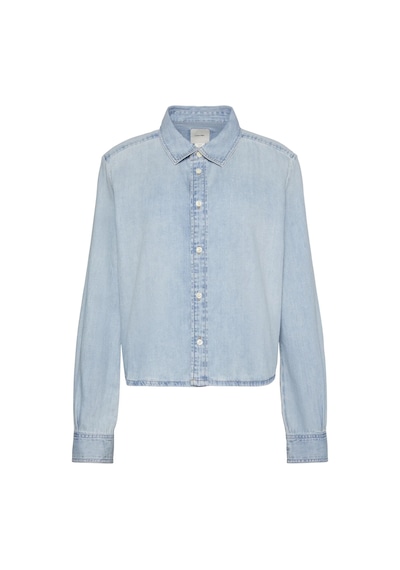 Calvin Klein Cropped Ls Shırt Brıghton Blue Kadın Mavi Kot Gömlek