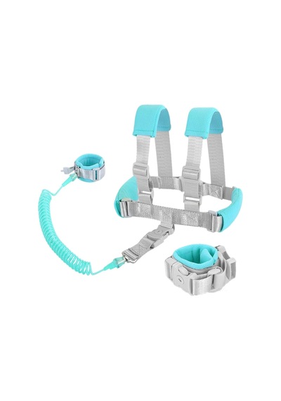 Çocuk Emniyet Tasması Ve Bilek Bağı Seti 3in1 Ayarlanabilir 2.5m Anti Kayıp Sistemi Turkuaz Turquoise