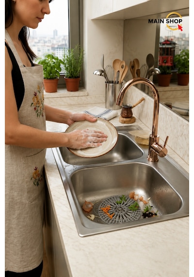 Mainshop 1 Adet Gri Yuvarlak Silikon Süzgeç 12 Cm Lavabo Ve Küvet Süzgeci, Lavabo Tıkacı M-140