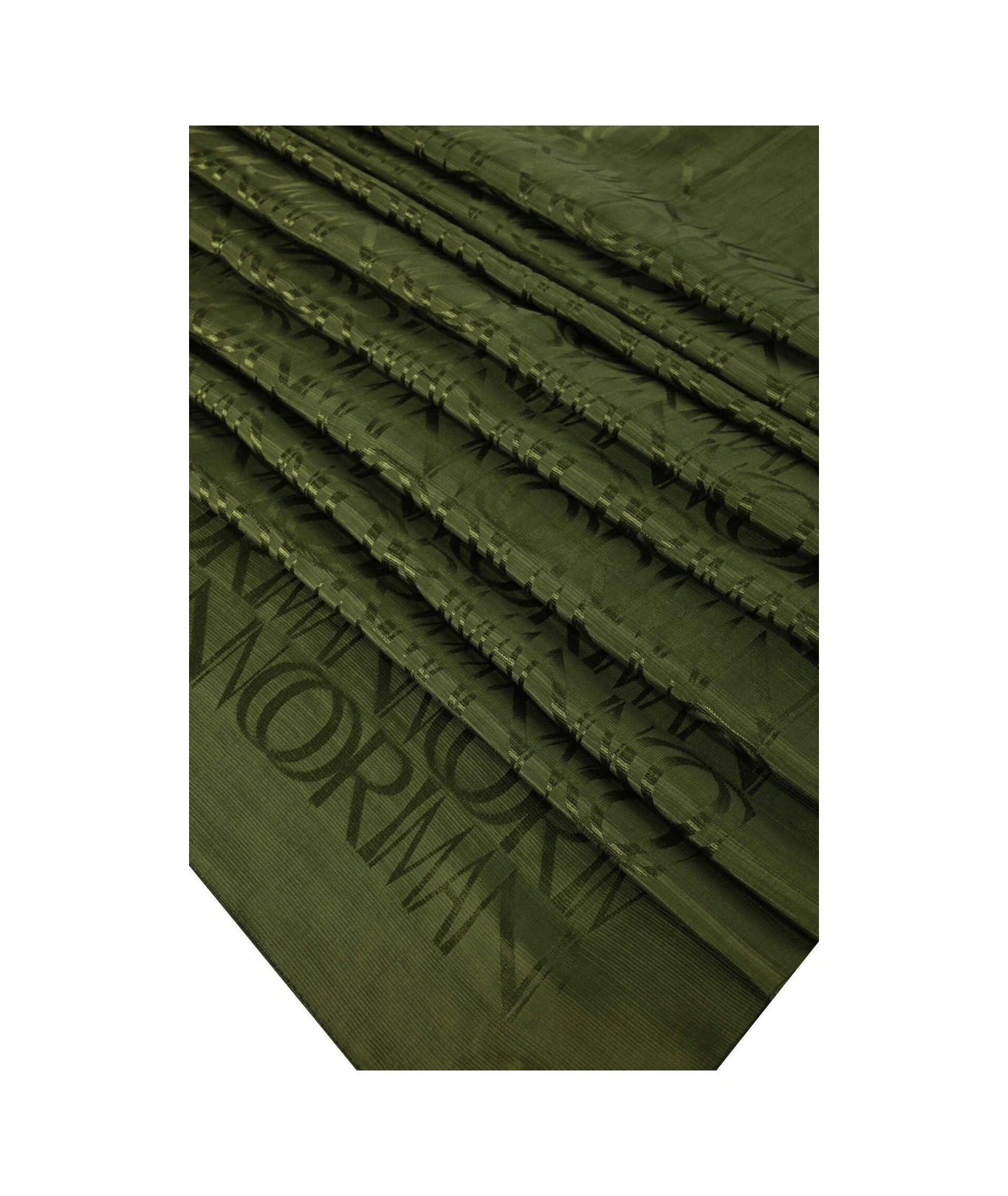 Imannoor İmza Monogram Bordo Shiny Jakar Şal 70x200 Haki